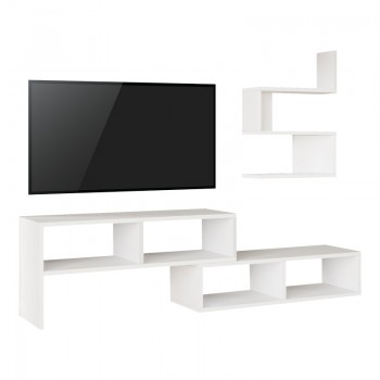 Σύνθετο σαλονιού Kakomo pakoworld σε λευκή απόχρωση 170x29.5x43εκ