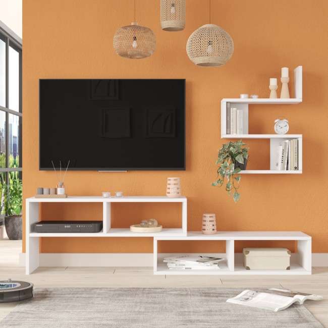 Σύνθετο σαλονιού Kakomo pakoworld σε λευκή απόχρωση 170x29.5x43εκ Σύνθετο σαλονιού Kakomo pakoworld σε λευκή απόχρωση 170x29.5x43εκ