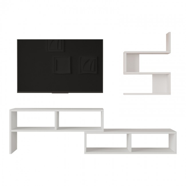 Σύνθετο σαλονιού Kakomo pakoworld σε λευκή απόχρωση 170x29.5x43εκ Σύνθετο σαλονιού Kakomo pakoworld σε λευκή απόχρωση 170x29.5x43εκ