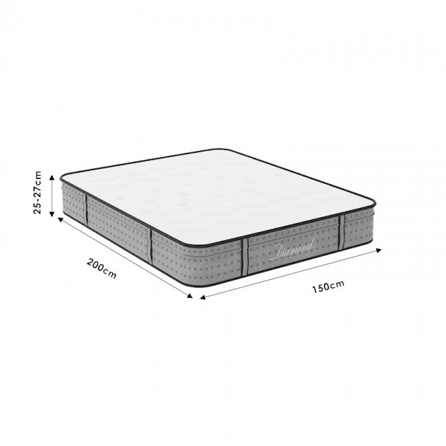 Στρώμα Diamond pakoworld pocket spring+gel memory foam 25-27cm 150x200εκ Στρώμα Diamond pakoworld pocket spring+gel memory foam 25-27cm 150x200εκ