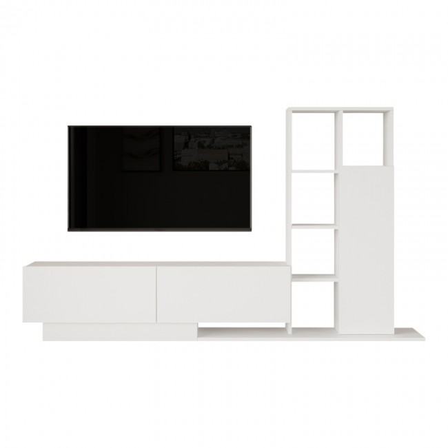 Σύνθετο σαλονιού Damon pakoworld σε λευκή απόχρωση 140x29.5x39.5εκ Σύνθετο σαλονιού Damon pakoworld σε λευκή απόχρωση 140x29.5x39.5εκ
