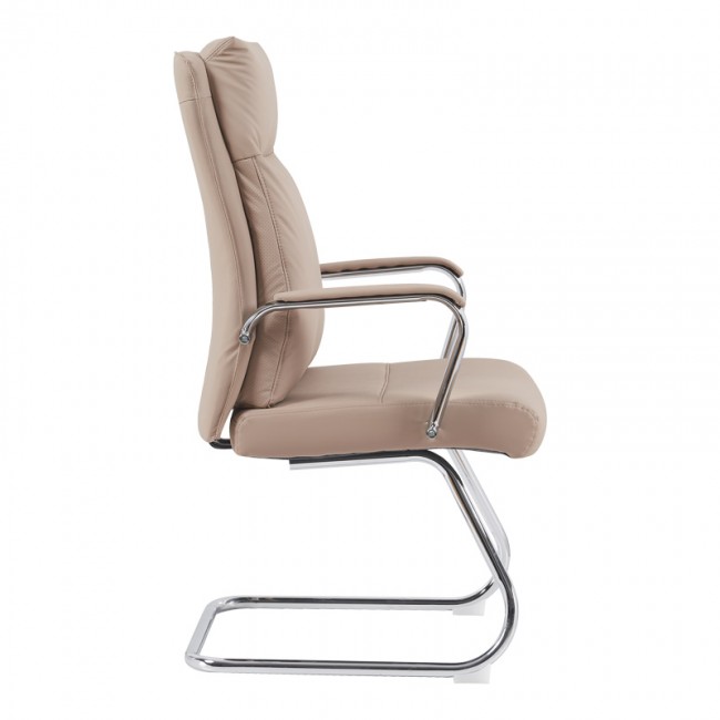 Καρέκλα επισκέπτη Siquel I pakoworld pu σε cappuccino απόχρωση 58x62x105εκ