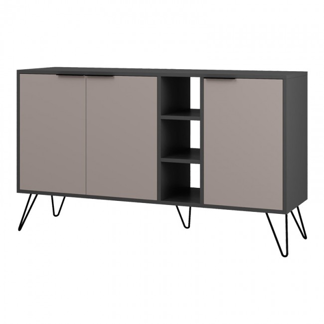 Μπουφές Clara pakoworld σε μόκα-ανθρακί απόχρωση 142x35,6x83εκ Μπουφές Clara pakoworld σε μόκα-ανθρακί απόχρωση 142x35,6x83εκ