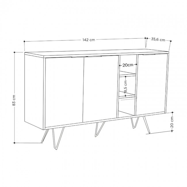 Μπουφές Clara pakoworld σε μόκα-ανθρακί απόχρωση 142x35,6x83εκ Μπουφές Clara pakoworld σε μόκα-ανθρακί απόχρωση 142x35,6x83εκ
