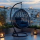 Κούνια φωλιά με βάση Lyere pakoworld μέταλλο γκρι-pe rattan σε γκρι απόχρωση 120x108x195εκ Κούνια φωλιά με βάση Lyere pakoworld μέταλλο γκρι-pe rattan σε γκρι απόχρωση 120x108x195εκ
