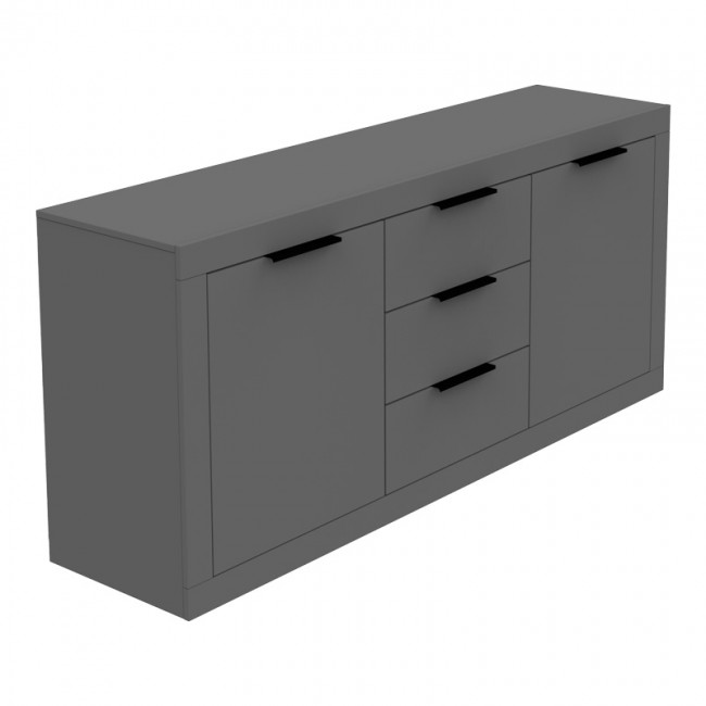 Μπουφές Doha pakoworld σε ανθρακί απόχρωση 180x45x80.5εκ Μπουφές Doha pakoworld σε ανθρακί απόχρωση 180x45x80.5εκ
