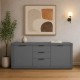 Μπουφές Doha pakoworld σε ανθρακί απόχρωση 180x45x80.5εκ Μπουφές Doha pakoworld σε ανθρακί απόχρωση 180x45x80.5εκ