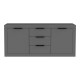 Μπουφές Doha pakoworld σε ανθρακί απόχρωση 180x45x80.5εκ Μπουφές Doha pakoworld σε ανθρακί απόχρωση 180x45x80.5εκ