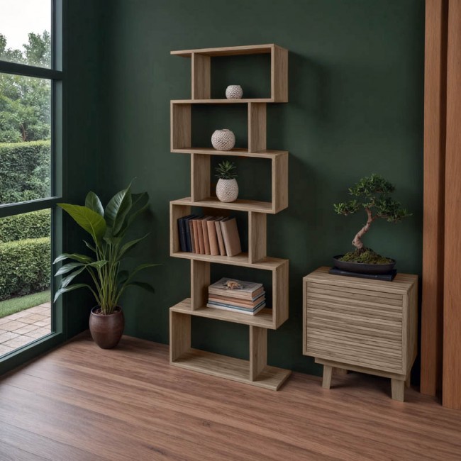 Βιβλιοθήκη Sezen pakoworld σε oak απόχρωση 70x24x191.5εκ Βιβλιοθήκη Sezen pakoworld σε oak απόχρωση 70x24x191.5εκ
