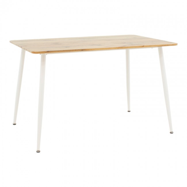 Τραπεζαρία Cuba-Caron pakoworld σετ 5τεμ sonoma-λευκό 120x80x75εκ