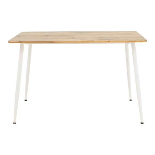 Τραπεζαρία Cuba-Caron pakoworld σετ 5τεμ sonoma-λευκό 120x80x75εκ
