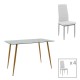 Τραπεζαρία Cuba-Parker pakoworld σετ 5τεμ sonoma-λευκό 120x80x75εκ Τραπεζαρία Cuba-Parker pakoworld σετ 5τεμ sonoma-λευκό 120x80x75εκ