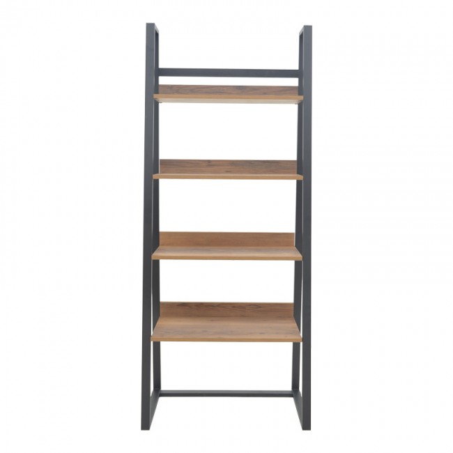Βιβλιοθήκη Ryder pakoworld καρυδί-μαύρο 75x36x185εκ Βιβλιοθήκη Ryder pakoworld καρυδί-μαύρο 75x36x185εκ