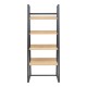 Βιβλιοθήκη Ryder pakoworld σε oak-μαύρη απόχρωση 75x36x185εκ