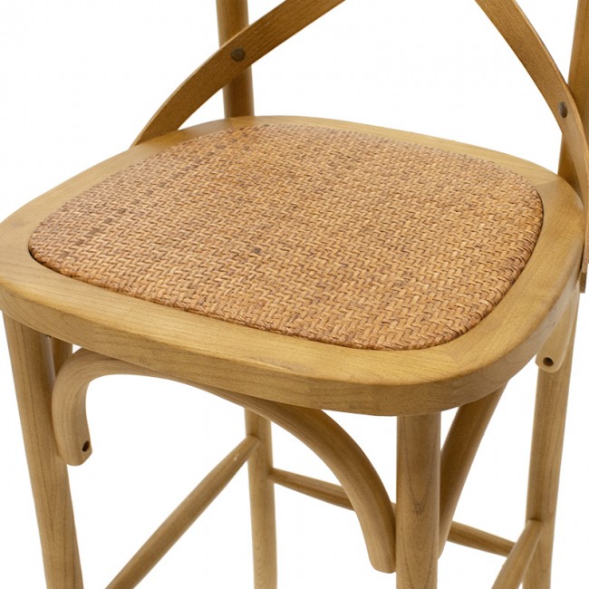 Σκαμπό μπαρ Reid pakoworld ξύλο sonoma-έδρα καφέ rattan Σκαμπό μπαρ Reid pakoworld ξύλο sonoma-έδρα καφέ rattan