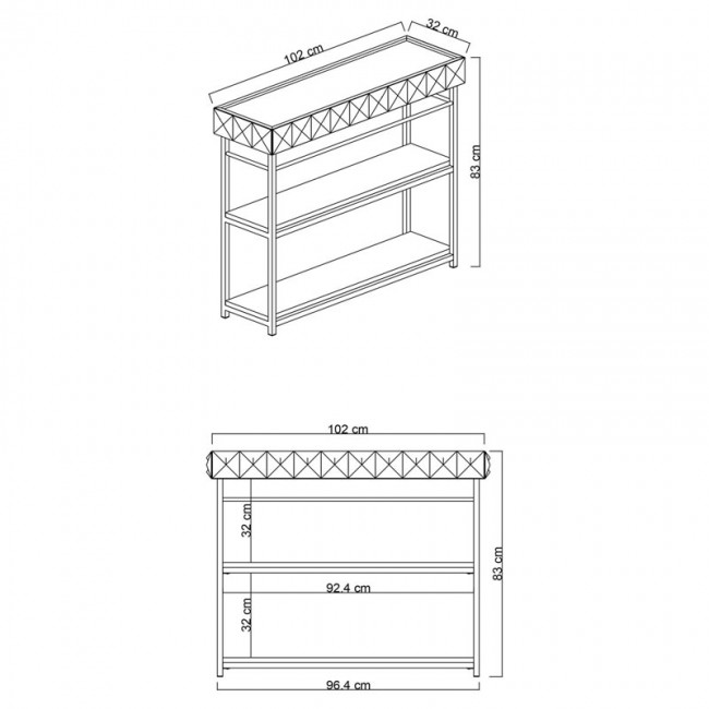Κονσόλα PWF-0629 pakoworld λευκό-μαύρο 102x32x83εκ Κονσόλα PWF-0629 pakoworld λευκό-μαύρο 102x32x83εκ