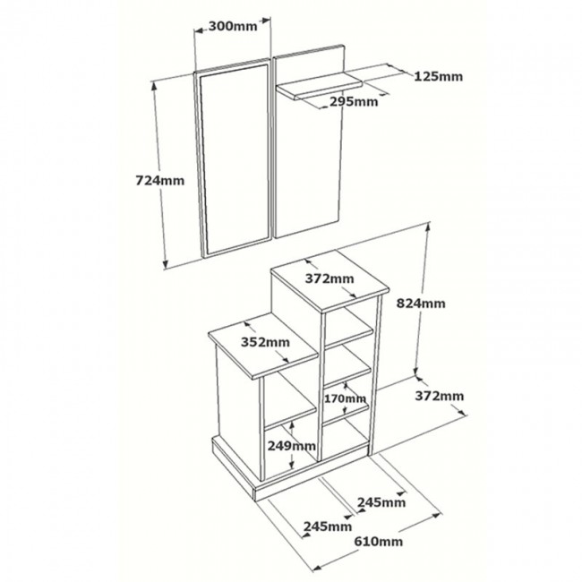 Έπιπλο εισόδου Wizbo pakoworld μελαμίνης λευκό 61x37x82.5εκ Έπιπλο εισόδου Wizbo pakoworld μελαμίνης λευκό 61x37x82.5εκ