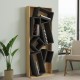 Βιβλιοθήκη Jamey pakoworld φυσικό-ανθρακί 60x24x153,6εκ Βιβλιοθήκη Jamey pakoworld φυσικό-ανθρακί 60x24x153,6εκ