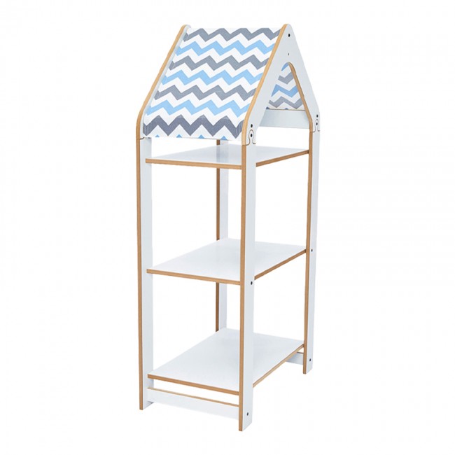 Ραφιέρα Montessori Zoilen I pakoworld λευκό-μπλε mdf 50x30x100εκ Ραφιέρα Montessori Zoilen I pakoworld λευκό-μπλε mdf 50x30x100εκ