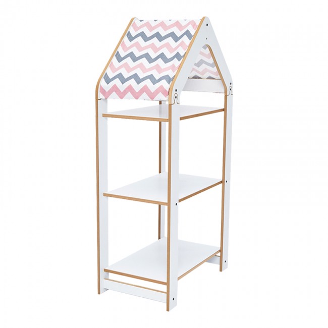 Ραφιέρα Montessori Zoilen I pakoworld λευκό-ροζ mdf 50x30x100εκ Ραφιέρα Montessori Zoilen I pakoworld λευκό-ροζ mdf 50x30x100εκ