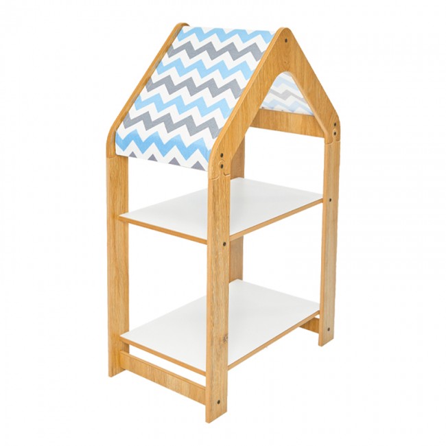 Ραφιέρα Montessori Zoilen pakoworld φυσικό-λευκό-μπλε mdf 50x30x80εκ Ραφιέρα Montessori Zoilen pakoworld φυσικό-λευκό-μπλε mdf 50x30x80εκ