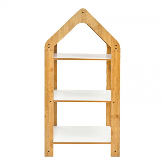 Ραφιέρα Montessori Zoilen I pakoworld λευκό-φυσικό-μπλε mdf 50x30x100εκ Ραφιέρα Montessori Zoilen I pakoworld λευκό-φυσικό-μπλε mdf 50x30x100εκ