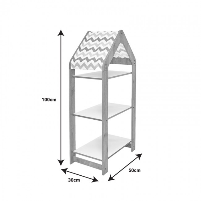 Ραφιέρα Montessori Zoilen I pakoworld λευκό-φυσικό-μπλε mdf 50x30x100εκ Ραφιέρα Montessori Zoilen I pakoworld λευκό-φυσικό-μπλε mdf 50x30x100εκ