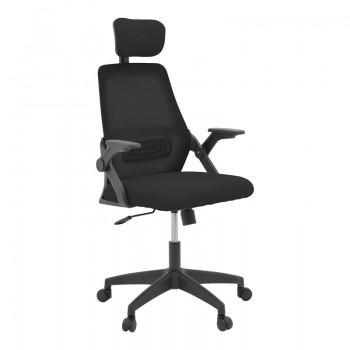 Καρέκλα γραφείου Peja pakoworld mesh ύφασμα μαύρο 58x60x107-117εκ