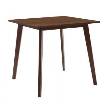 Τραπέζι Benson pakoworld MDF με καπλαμά χρώμα καρυδί 80x80x75εκ