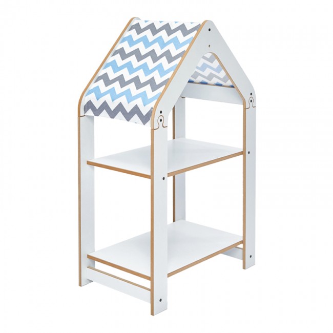 Ραφιέρα Montessori Zoilen pakoworld λευκό-μπλε mdf 50x30x80εκ Ραφιέρα Montessori Zoilen pakoworld λευκό-μπλε mdf 50x30x80εκ