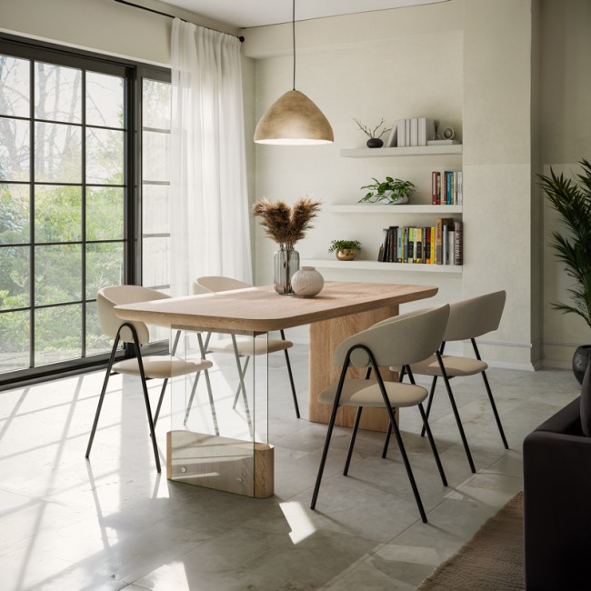 Tραπέζι Faghan pakoworld καφέ mdf 180x90x76εκ Tραπέζι Faghan pakoworld καφέ mdf 180x90x76εκ