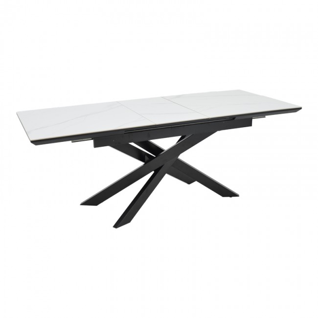 Τραπέζι Rogemi pakoworld γκρι mdf-μαύρο μέταλλο 160-200x90x75εκ Τραπέζι Rogemi pakoworld γκρι mdf-μαύρο μέταλλο 160-200x90x75εκ