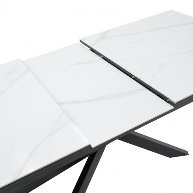 Τραπέζι Rogemi pakoworld γκρι mdf-μαύρο μέταλλο 160-200x90x75εκ Τραπέζι Rogemi pakoworld γκρι mdf-μαύρο μέταλλο 160-200x90x75εκ