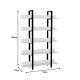 Βιβλιοθήκη Almond pakoworld λευκό-μαύρο 119x27x185εκ Βιβλιοθήκη Almond pakoworld λευκό-μαύρο 119x27x185εκ