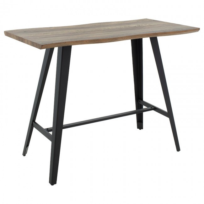 Tραπέζι μπαρ Fortitude pakoworld MDF καρυδί - πόδι μαύρο 140x70x103.5εκ Tραπέζι μπαρ Fortitude pakoworld MDF καρυδί - πόδι μαύρο 140x70x103.5εκ