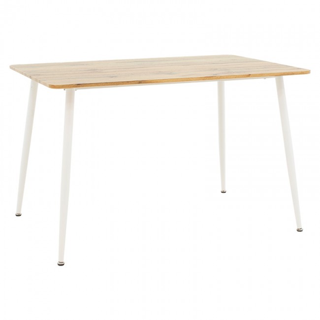 Τραπέζι Cuba pakoworld MDF sonoma-λευκό 120x80x75εκ Τραπέζι Cuba pakoworld MDF sonoma-λευκό 120x80x75εκ
