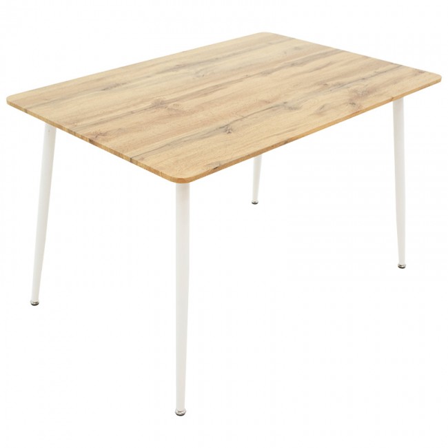 Τραπέζι Cuba pakoworld MDF sonoma-λευκό 120x80x75εκ Τραπέζι Cuba pakoworld MDF sonoma-λευκό 120x80x75εκ