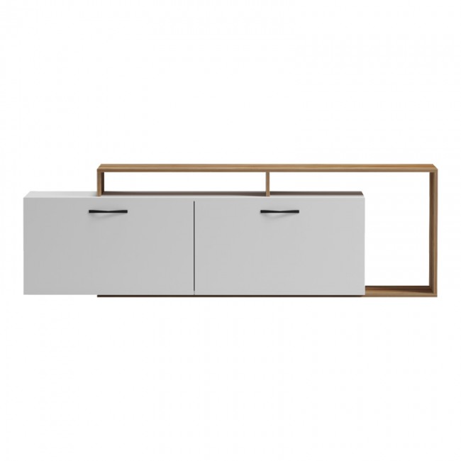 Έπιπλο τηλεόρασης Tobler pakoworld σε oak- λευκή απόχρωση 170x40x53εκ Έπιπλο τηλεόρασης Tobler pakoworld σε oak- λευκή απόχρωση 170x40x53εκ