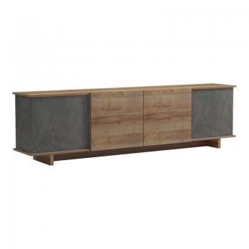 Έπιπλο τηλεόρασης Zafore pakoworld σε oak-καφέ antique απόχρωση 180x33x50εκ