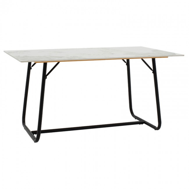 Τραπέζι Revello pakoworld sintered stone λευκό μαρμάρου-μαύρο 150x90x75εκ Τραπέζι Revello pakoworld sintered stone λευκό μαρμάρου-μαύρο 150x90x75εκ