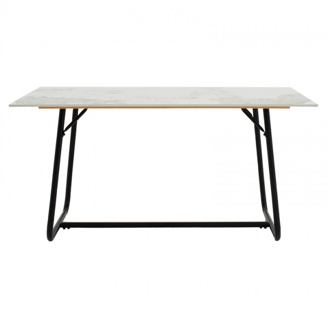 Τραπέζι Revello pakoworld sintered stone λευκό μαρμάρου-μαύρο 150x90x75εκ Τραπέζι Revello pakoworld sintered stone λευκό μαρμάρου-μαύρο 150x90x75εκ