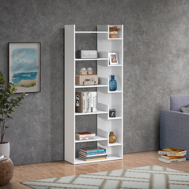 Βιβλιοθήκη Naya pakoworld σε λευκή απόχρωση 72x30x182.5εκ Βιβλιοθήκη Naya pakoworld σε λευκή απόχρωση 72x30x182.5εκ
