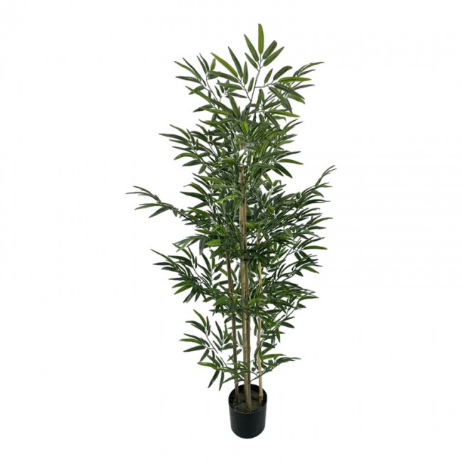 Διακοσμητικό φυτό Bamboo σε γλάστρα Inart πράσινο pp Υ150εκ