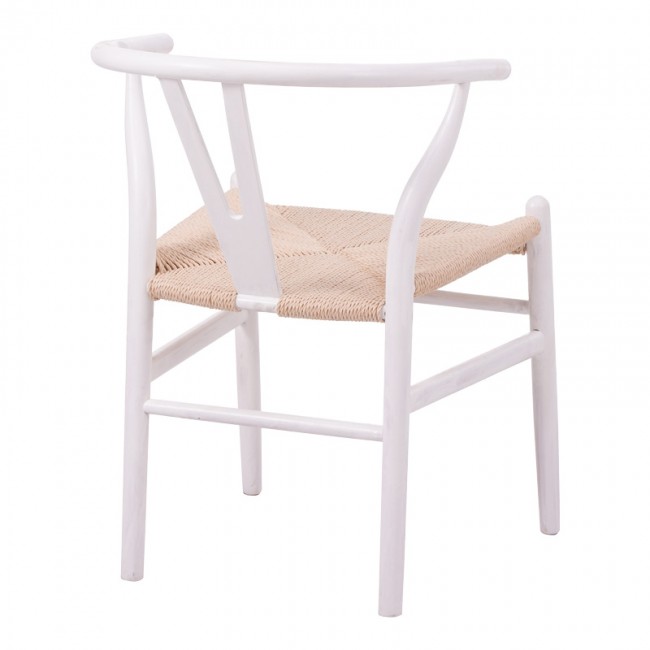 Καρέκλα Wishbone pakoworld rubberwood-σχοινί σε λευκή απόχρωση 60x51x80εκ Καρέκλα Wishbone pakoworld rubberwood-σχοινί σε λευκή απόχρωση 60x51x80εκ
