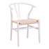 Καρέκλα Wishbone pakoworld rubberwood-σχοινί σε λευκή απόχρωση 60x51x80εκ