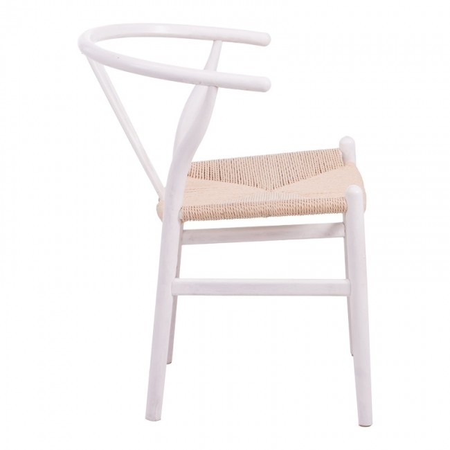 Καρέκλα Wishbone pakoworld rubberwood-σχοινί σε λευκή απόχρωση 60x51x80εκ Καρέκλα Wishbone pakoworld rubberwood-σχοινί σε λευκή απόχρωση 60x51x80εκ