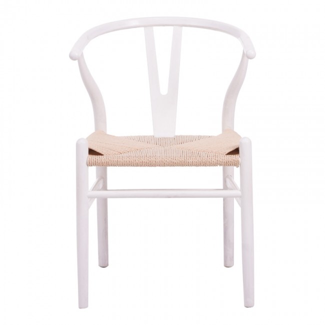 Καρέκλα Wishbone pakoworld rubberwood-σχοινί σε λευκή απόχρωση 60x51x80εκ Καρέκλα Wishbone pakoworld rubberwood-σχοινί σε λευκή απόχρωση 60x51x80εκ