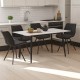 Τραπεζαρία Sabia-Gustas pakoworld σετ 5τεμ sintered stone-μαύρο-ανθρακί 120x60x75εκ
