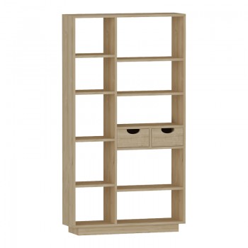 Βιβλιοθήκη με συρτάρια Dakin pakoworld σε oak απόχρωση 80x25x190εκ