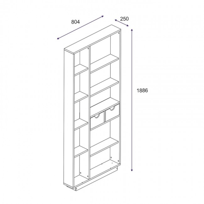 Βιβλιοθήκη με συρτάρια Dakin pakoworld σε oak απόχρωση 80x25x190εκ Βιβλιοθήκη με συρτάρια Dakin pakoworld σε oak απόχρωση 80x25x190εκ